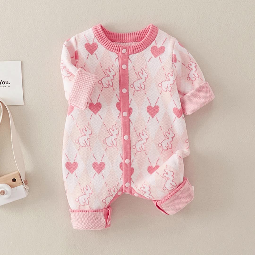 Baby Rabbit Sweater Romper