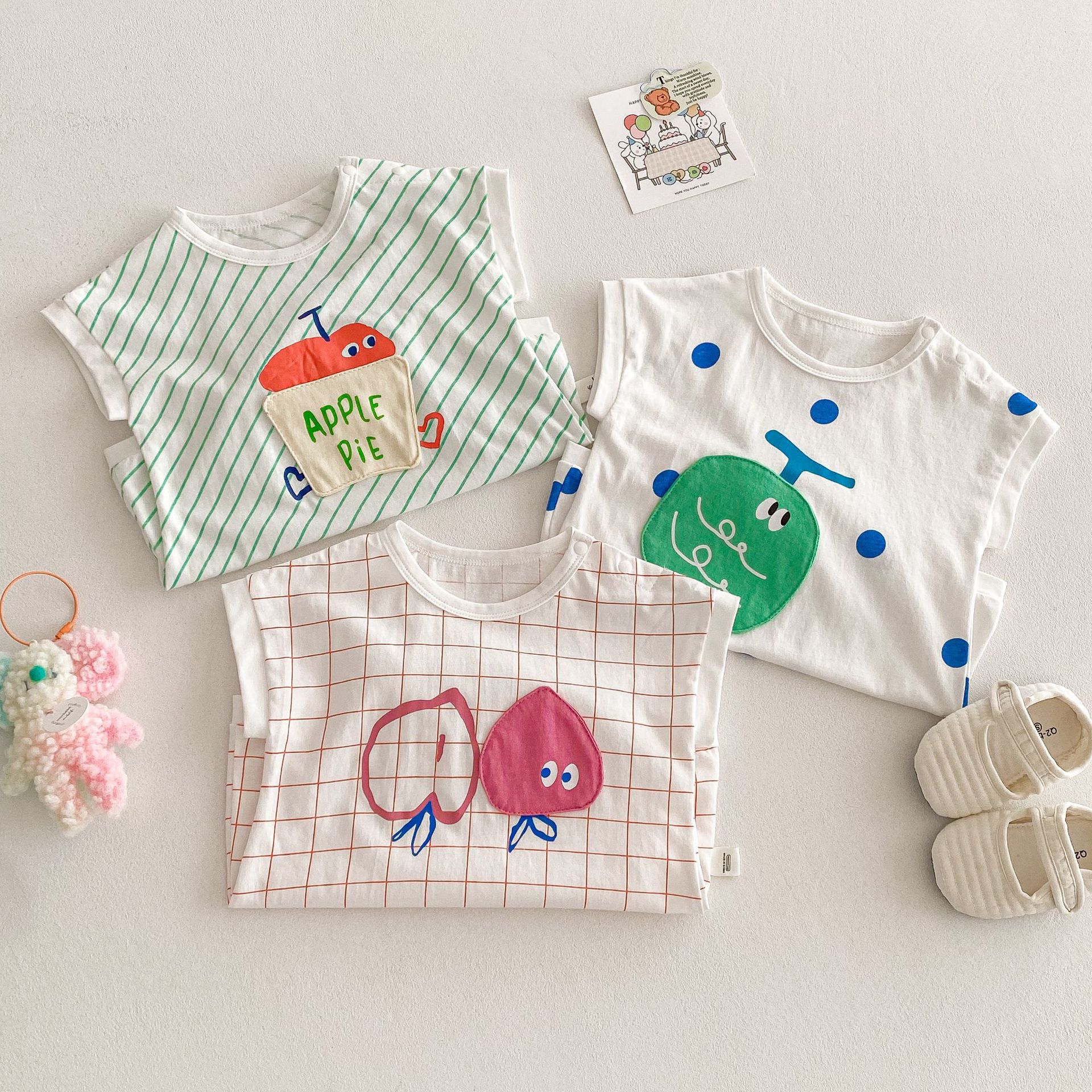 Baby Cute Fruits Patch White Romper