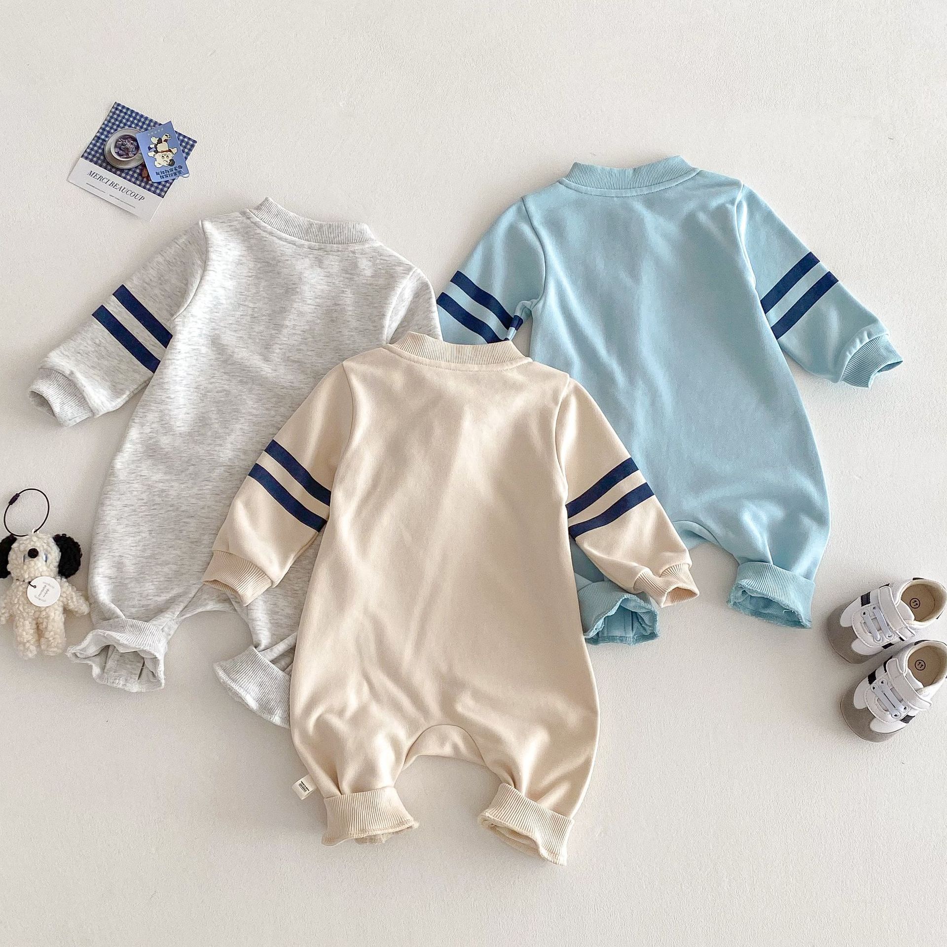 Baby Baseball Collar Jumpsuit