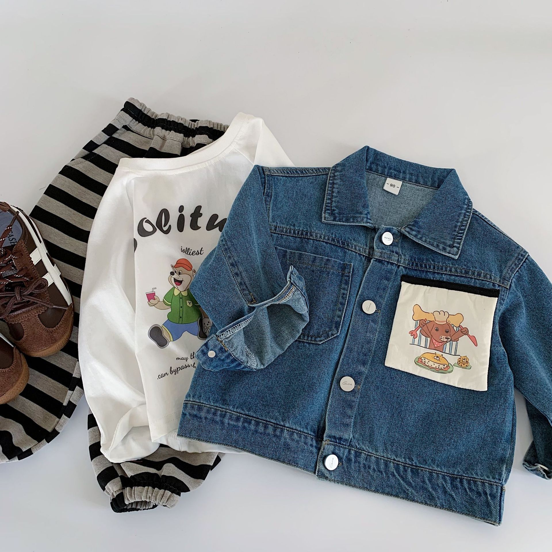Toddler Dog Patchwork Denim Jacket 