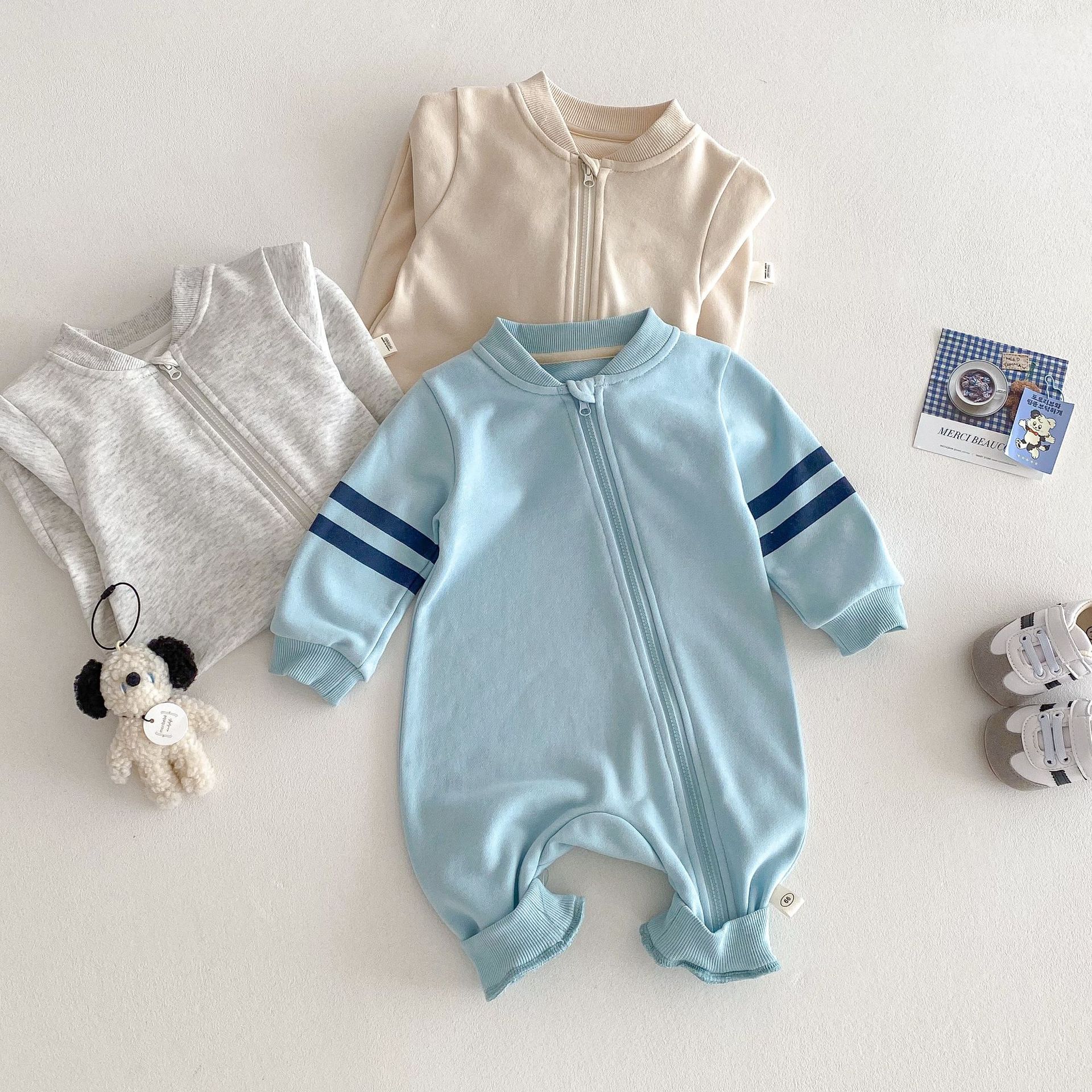 Baby Baseball Collar Jumpsuit
