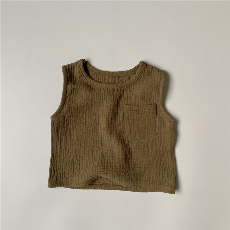Toddler Solid Color Gauze Tank Top