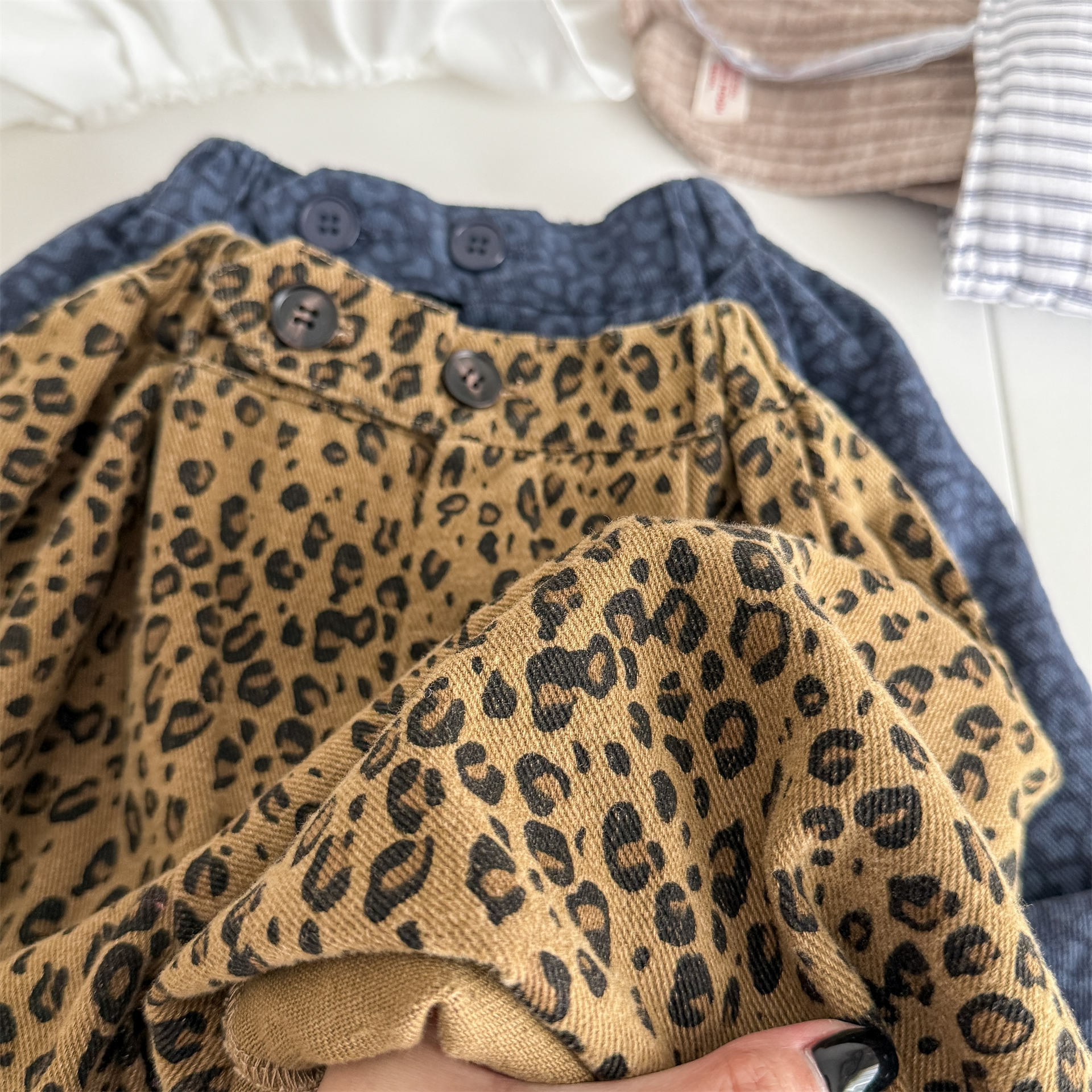 Kids Leopard Print Wide Leg Pants
