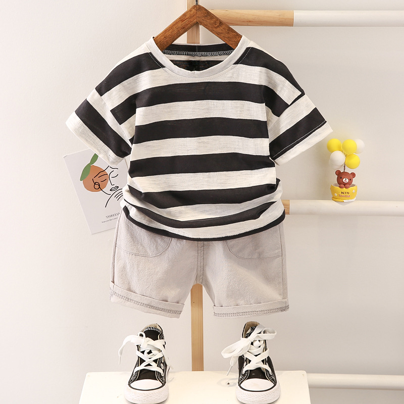 Baby Kid 2-Piece Stripe T-shirt and Short Set