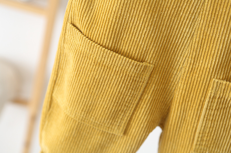 Toddler Solid Color Corduroy Neutral Overalls