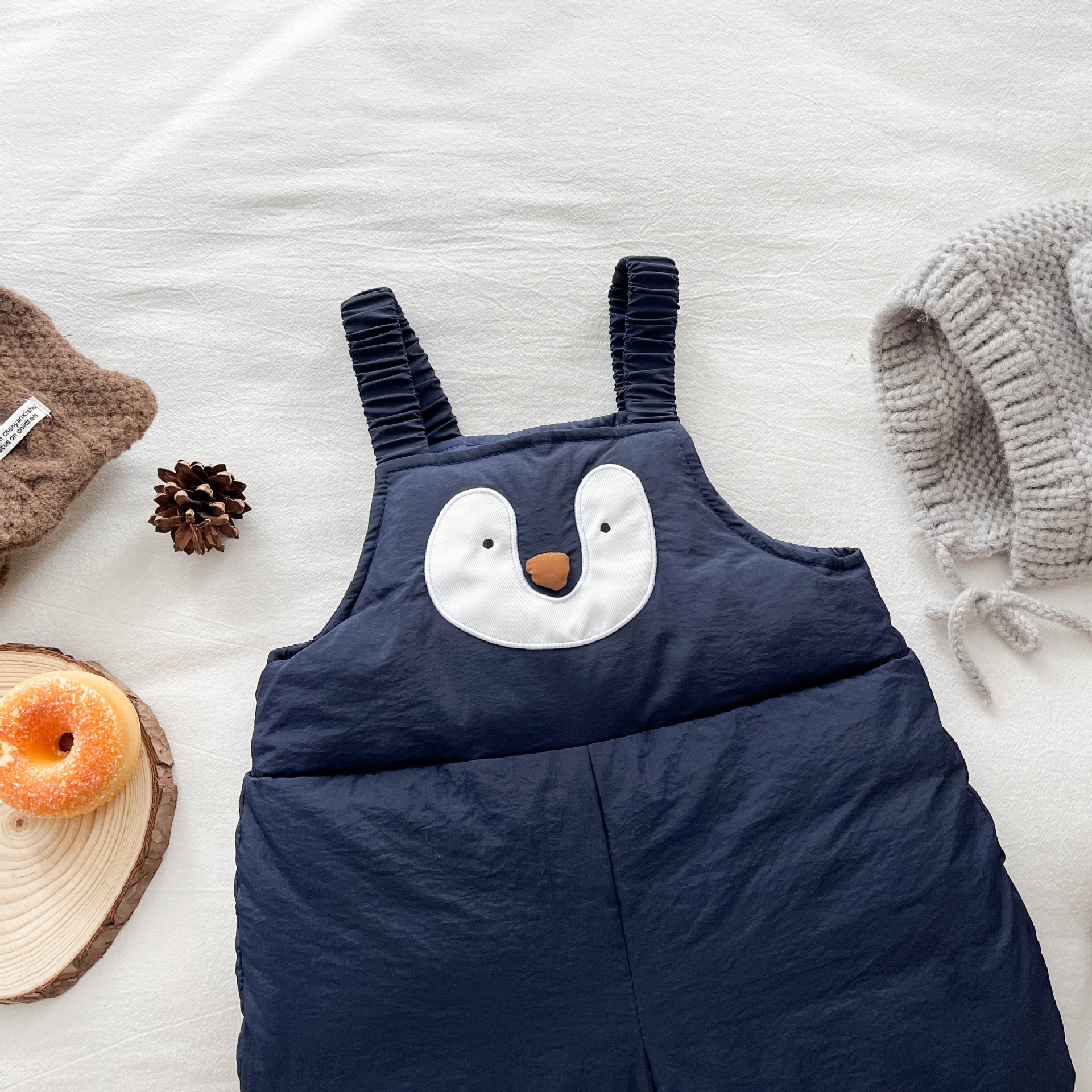 Kids Cute Penguin Boys Girls Sweater and Overalls