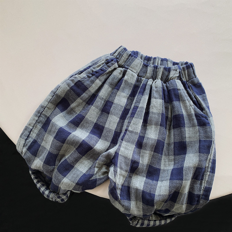 Toddler Kid Blue Plaid Pants
