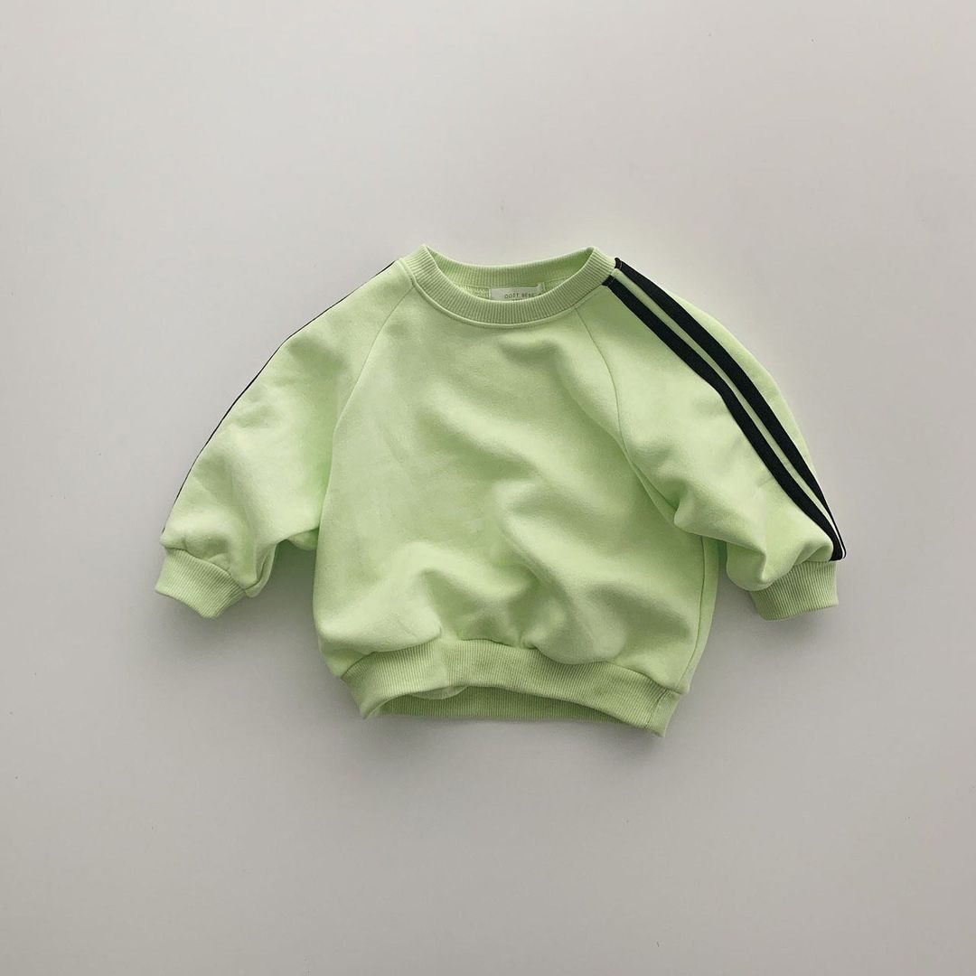Baby Toddler Solid Color Ribbon Sweatshirt Set