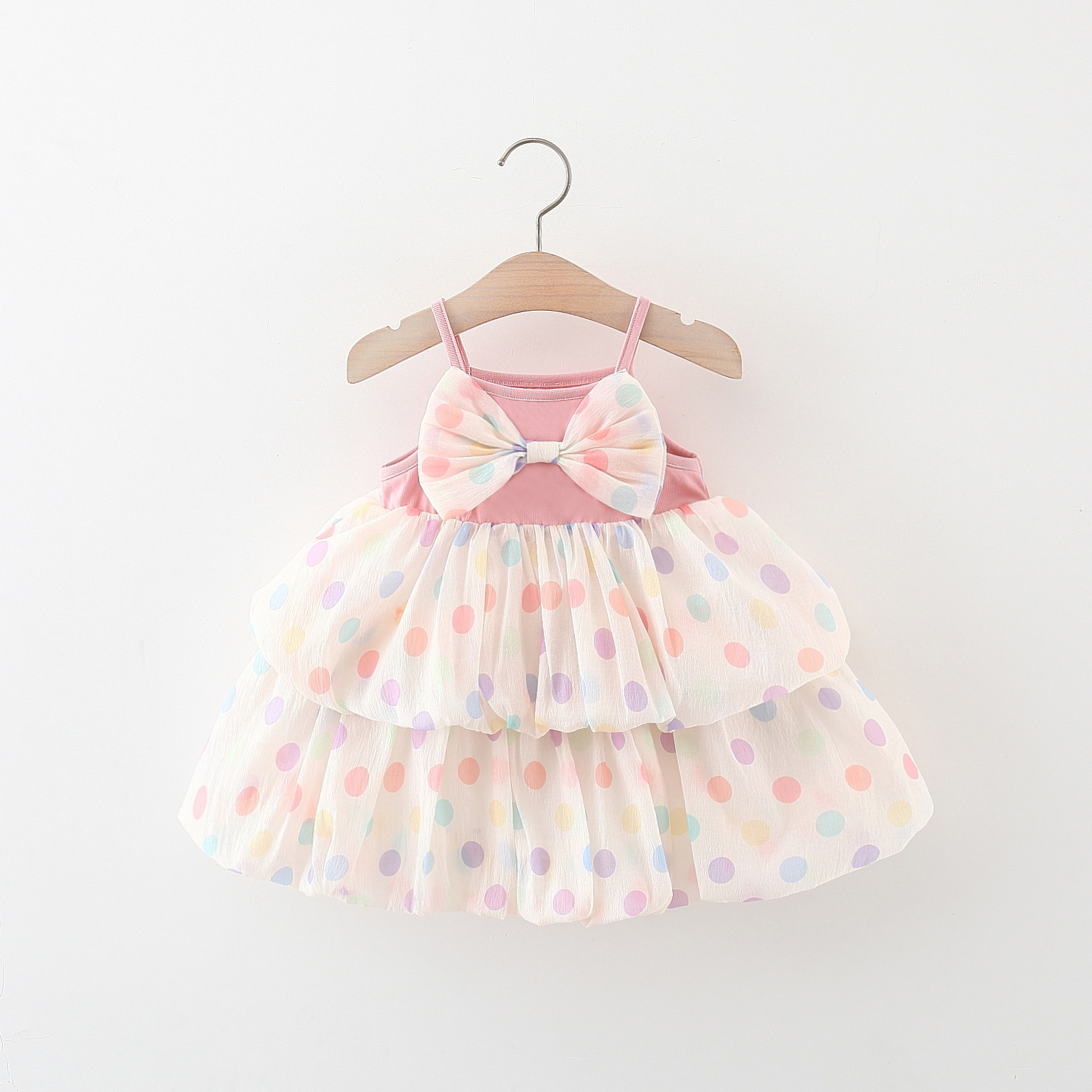 Baby Polka Dot Colorful Gauze Dress