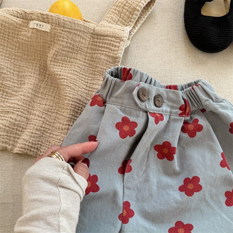 Toddler Girl Flowers Loose Pants