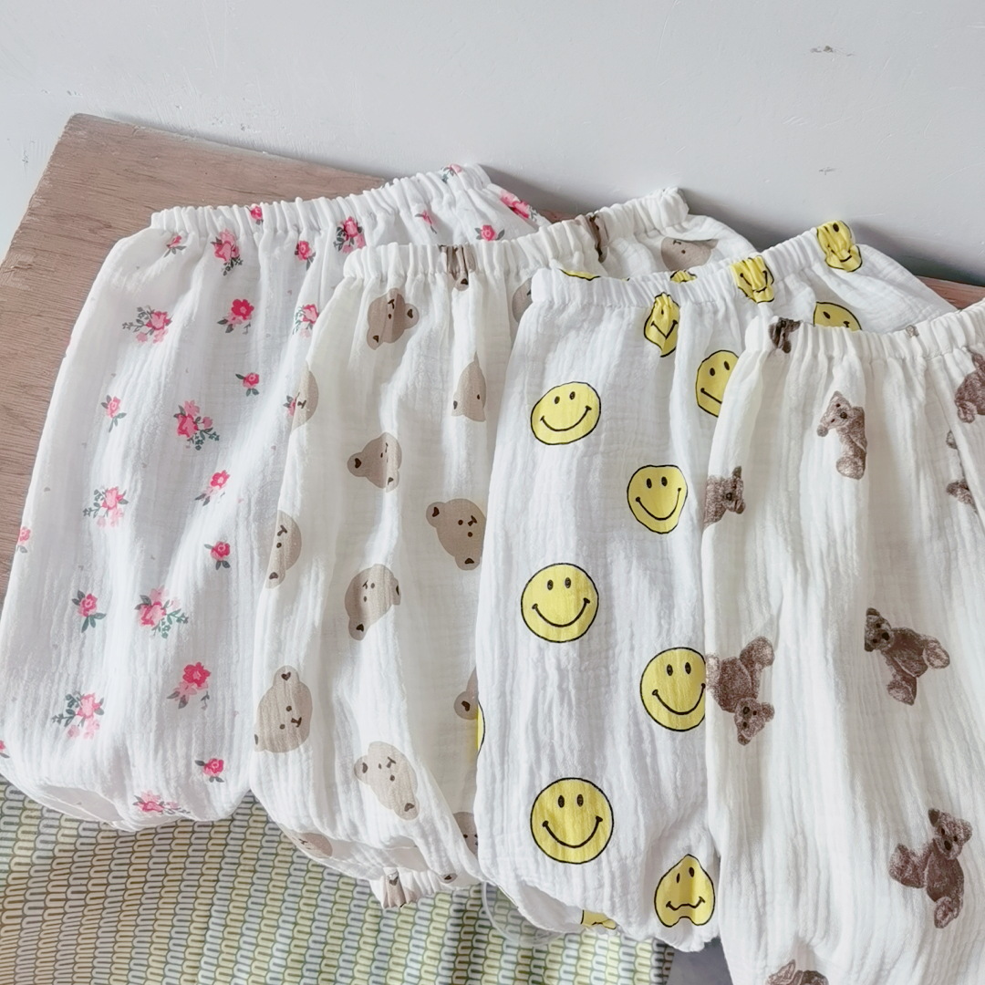 Baby Bear Florals Smile Face Pants