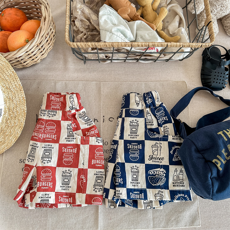 Toddler Food Checkerboard Shorts