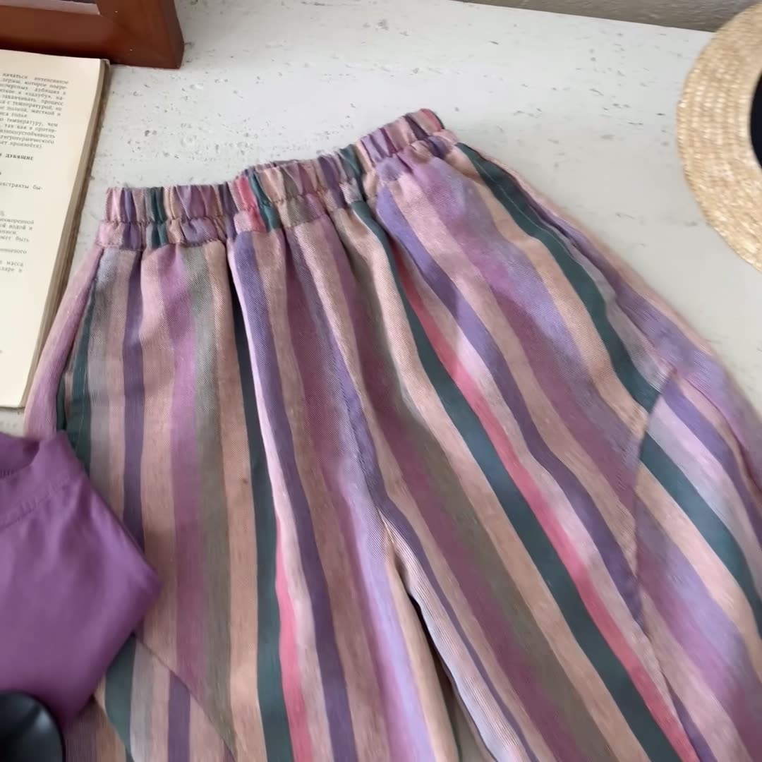 Toddler Purple Striped Pants