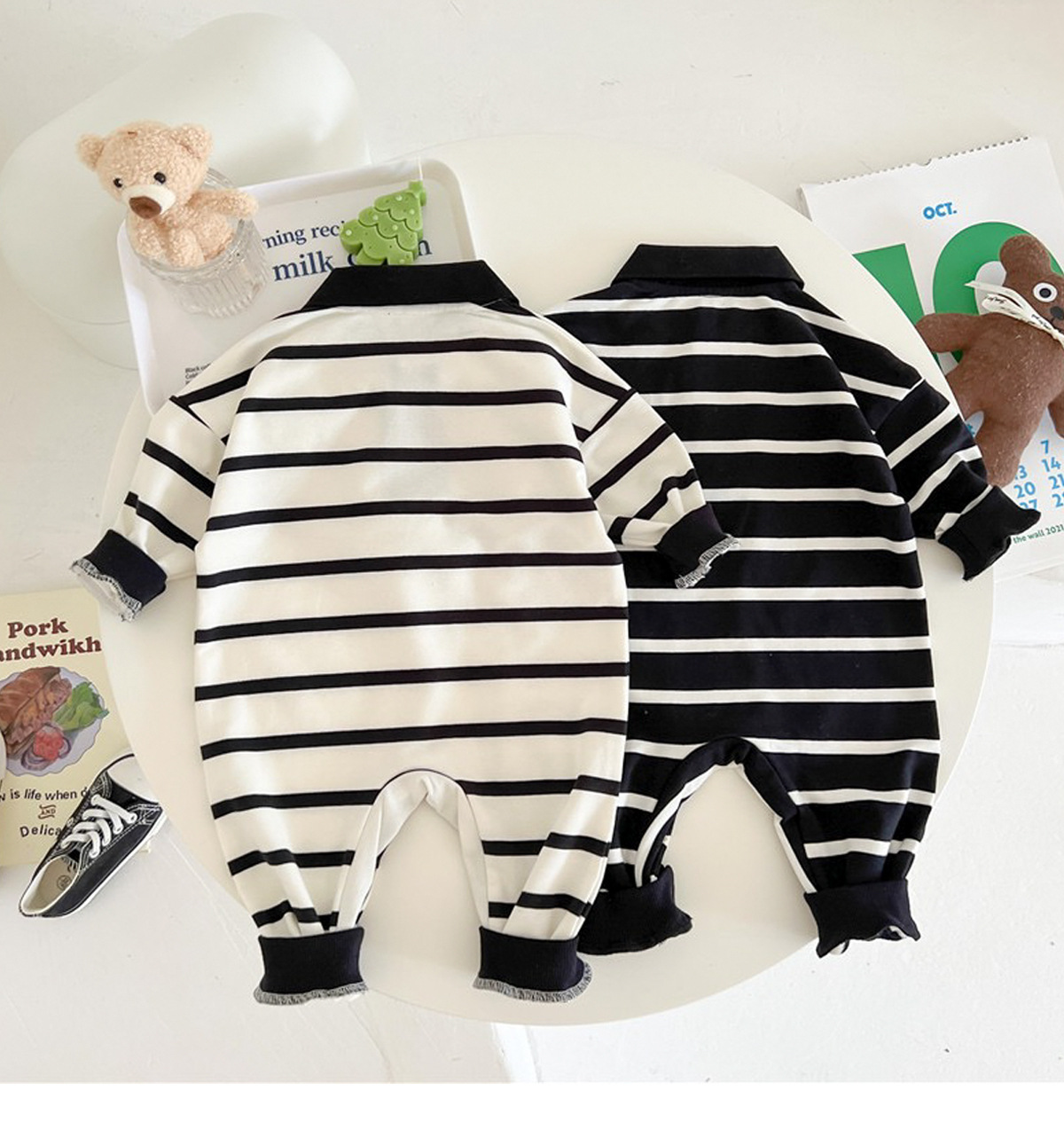 Baby Bear Stripe Polo Romper