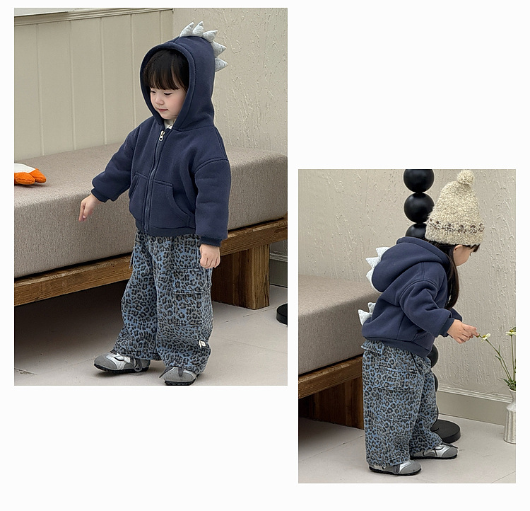 Baby Toddler Dinosaur Top & Leopard Print Worker Pants