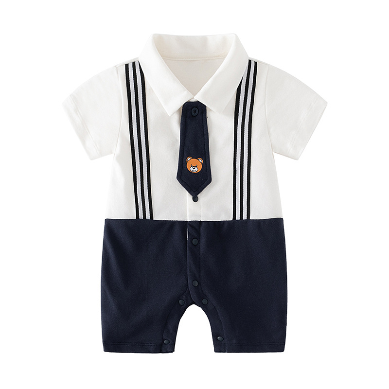 Baby Boy British Style Tie Romper
