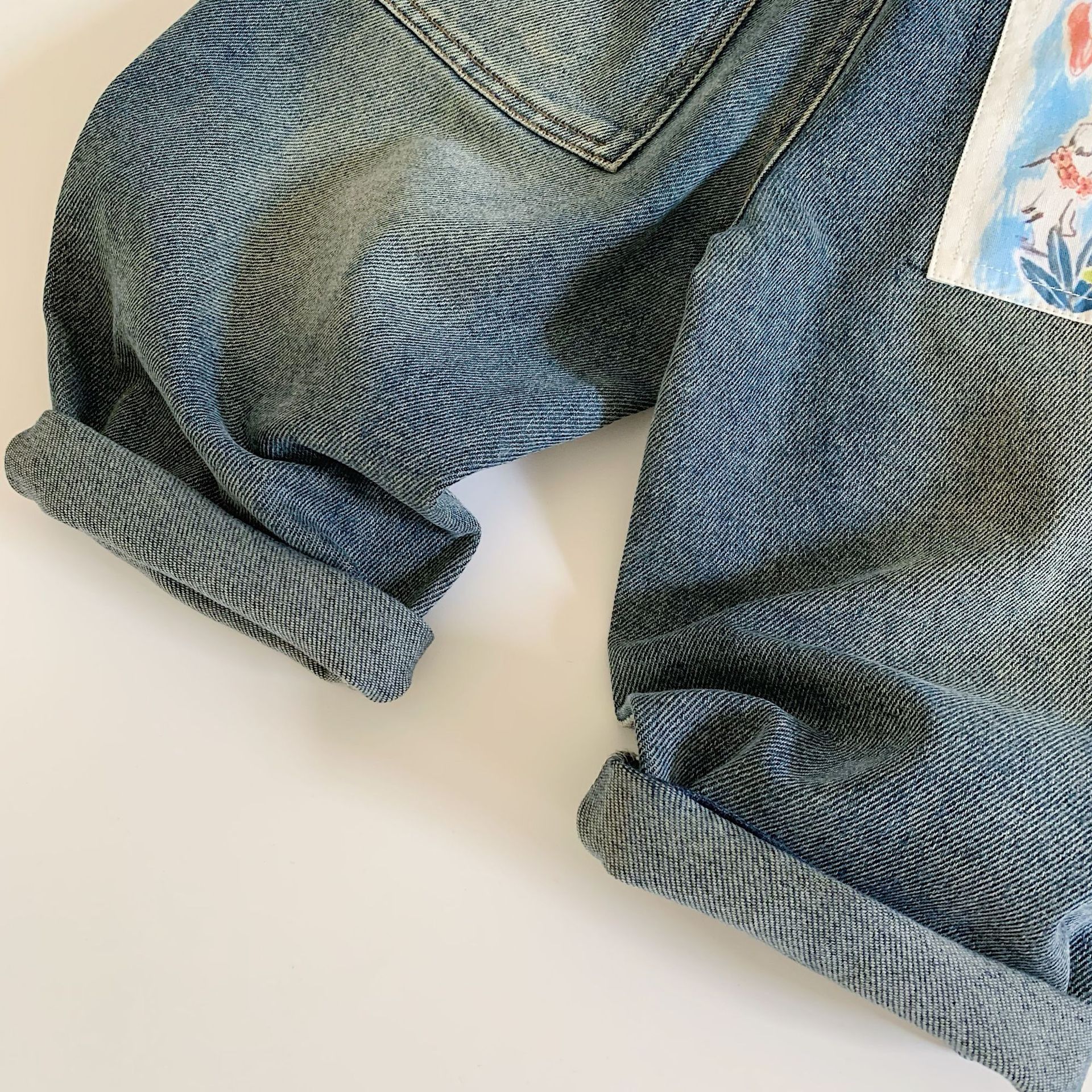 WHAT Kids Contrast Pocket Casual Jeans