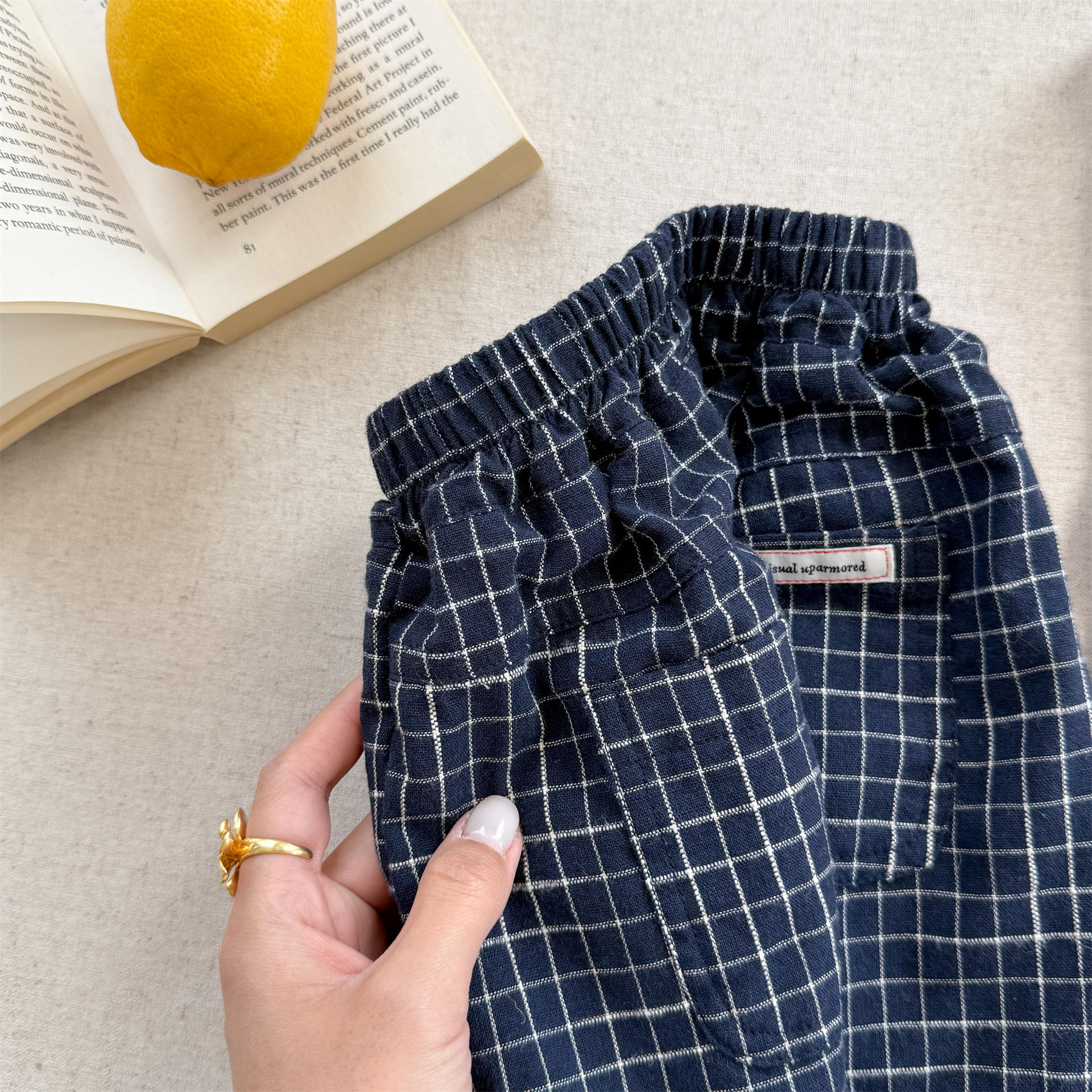 Toddler Casual Contrast Check Shorts