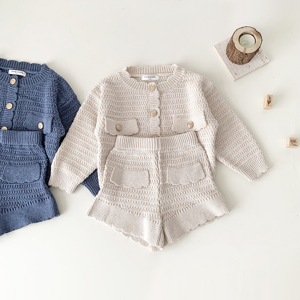 Baby Toddler Girl Cardigan and Skirt Knitting Set