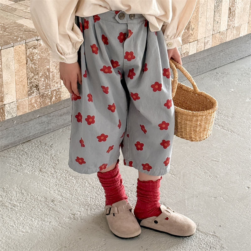 Toddler Girl Flowers Loose Pants