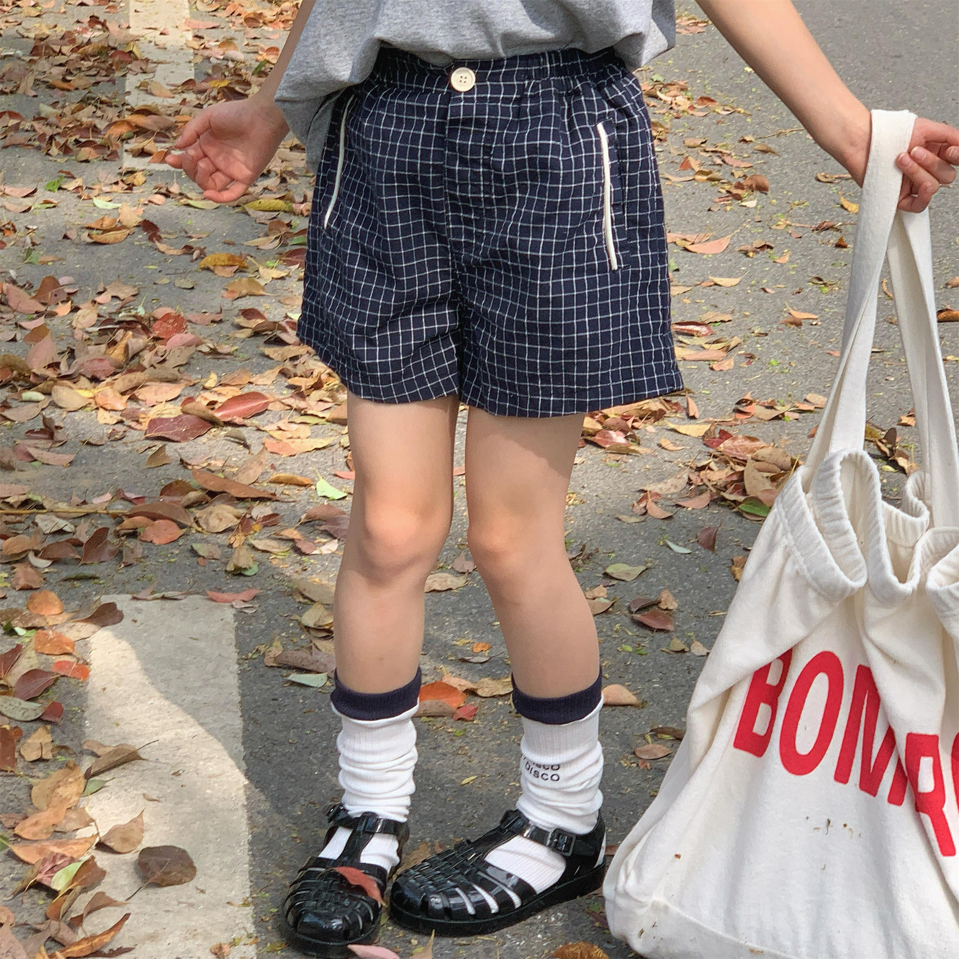 Toddler Casual Contrast Check Shorts
