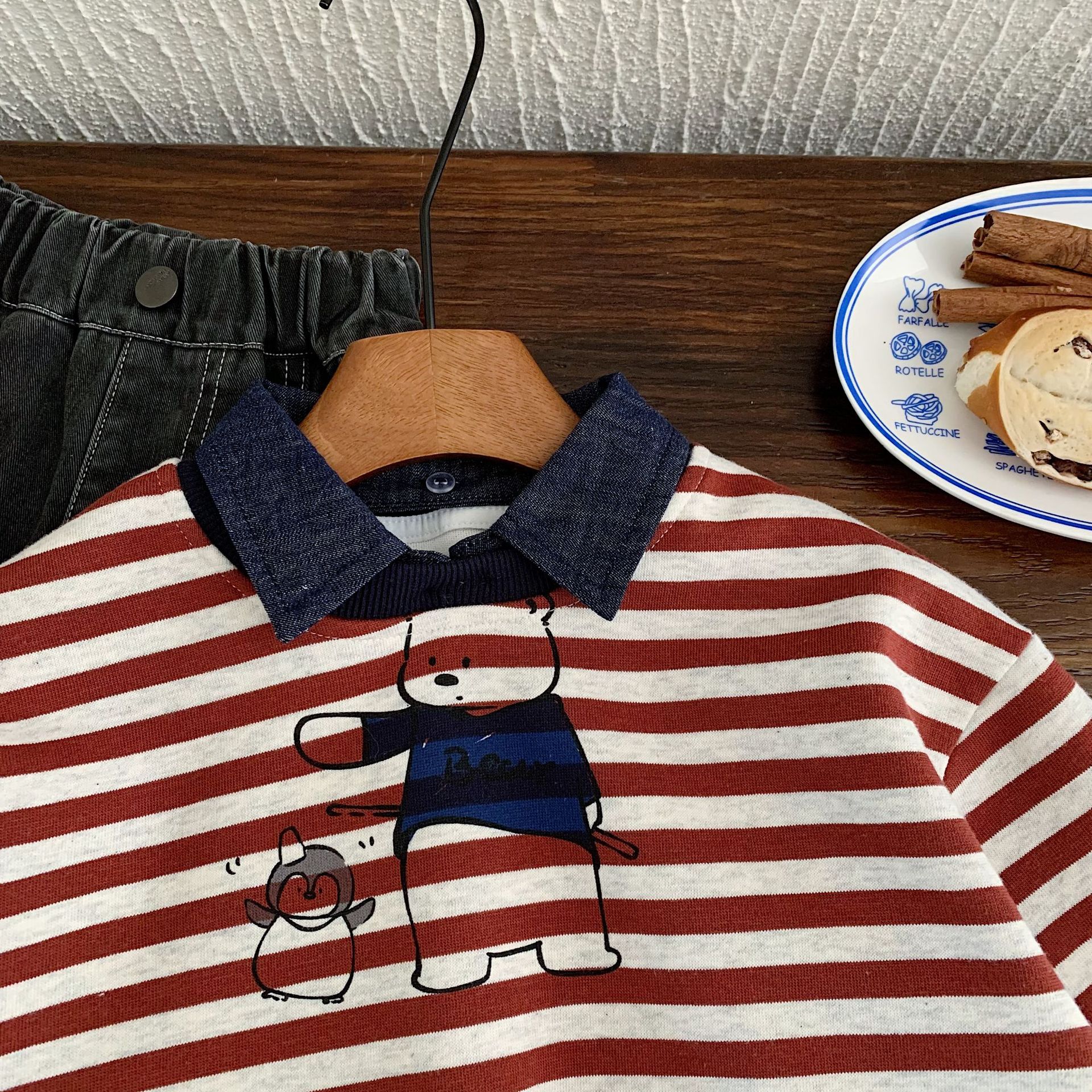 Kid Retro Stripe Polo Sweatshirt