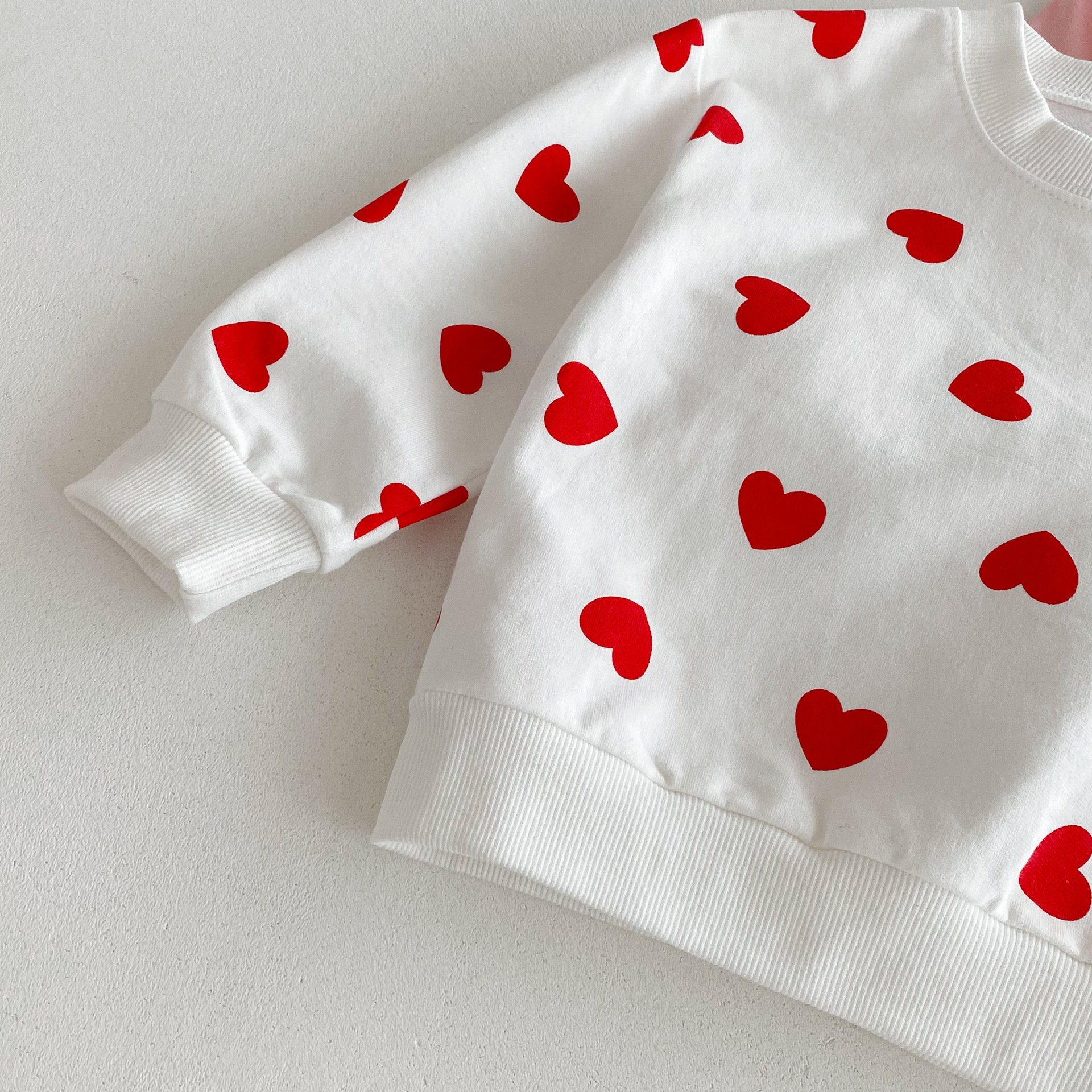 Toddler Girl 2 Piece Heart Bow Sweatshirt Set
