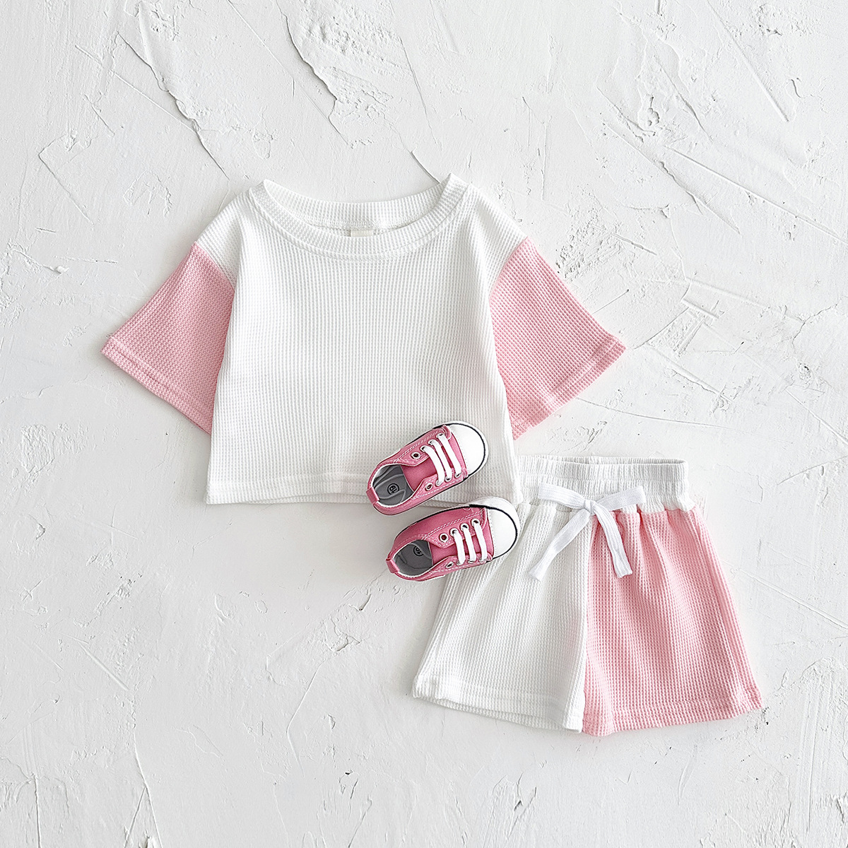 Baby Toddler 2-Piece Contrast Waffle Set