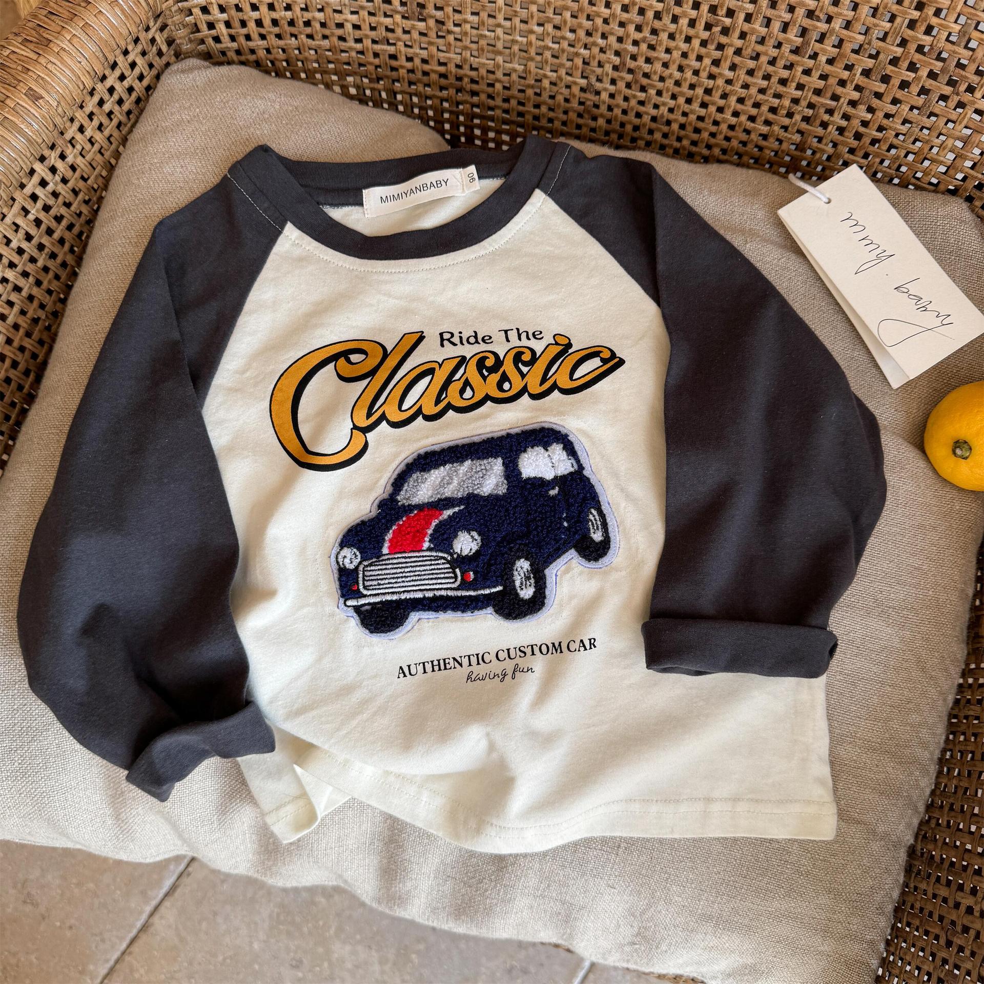Toddler Pizza French Fries Car Embroidery Sweatshirt