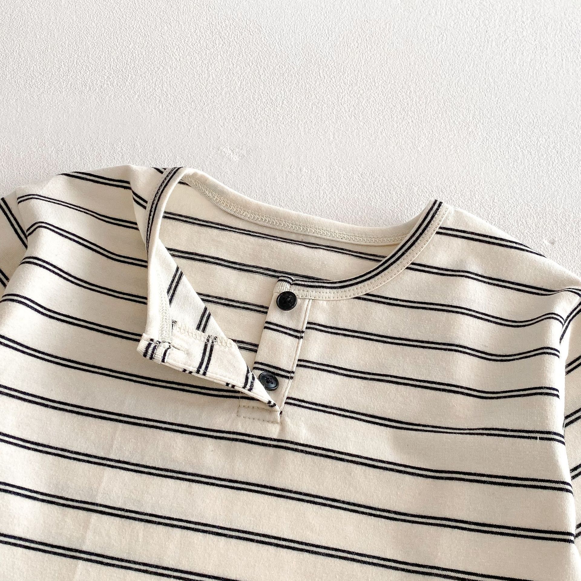 Kids  Striped Long Sleeve Henley Long-Sleeve T-shirt