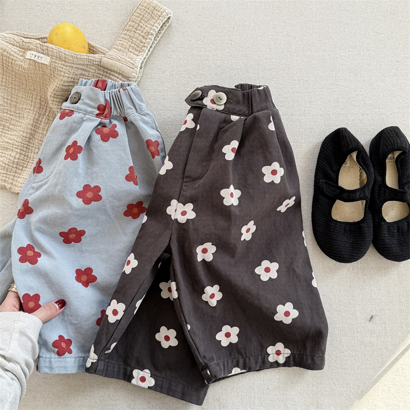 Toddler Girl Flowers Loose Pants