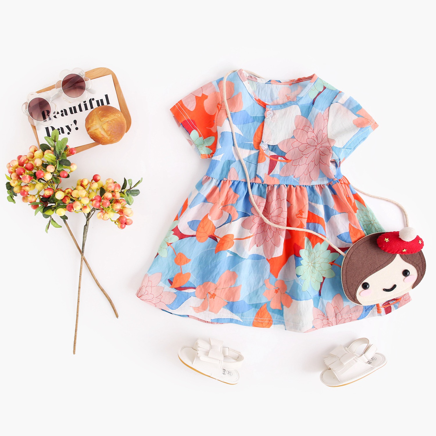 Baby Toddler Design Vintage Flower Dress