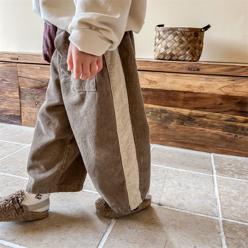 Kid Boy Contrast Corduroy Pants