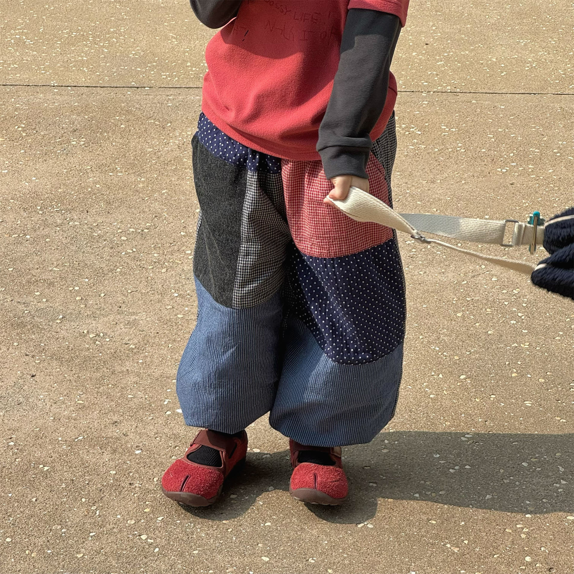 Kids Warm Patchwork Casual Pants