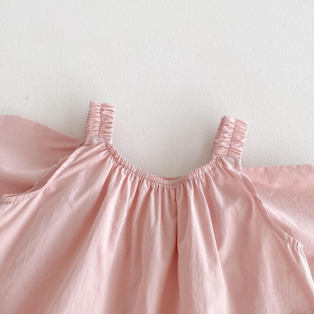 Baby Girl Pink Wings Suspender Romper
