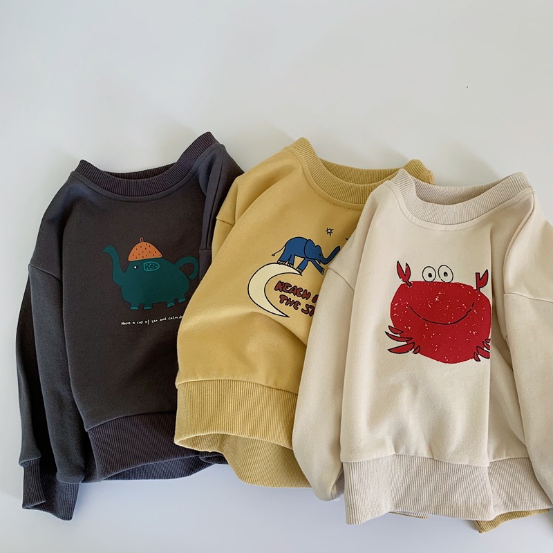 Kid Baby Boy Crab Elephant Sweatshirt