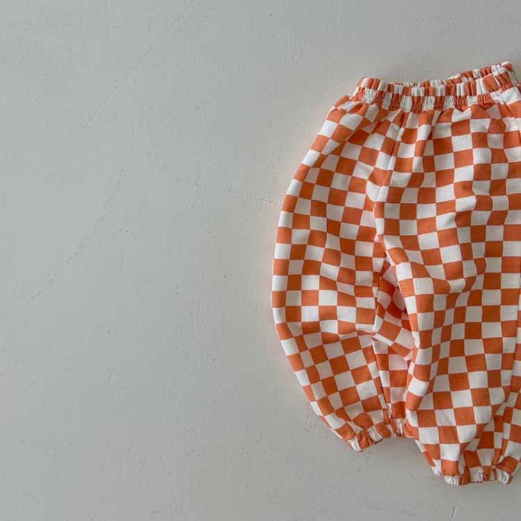 Baby Orange Checkerboard Pants