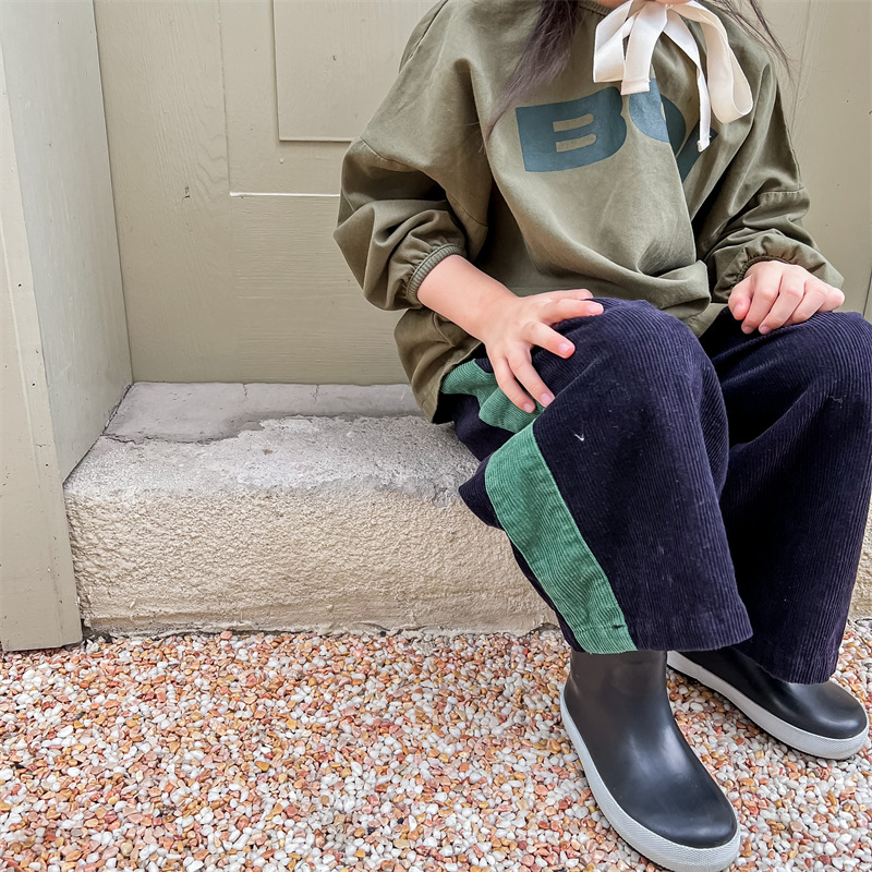 Kid Boy Contrast Corduroy Pants