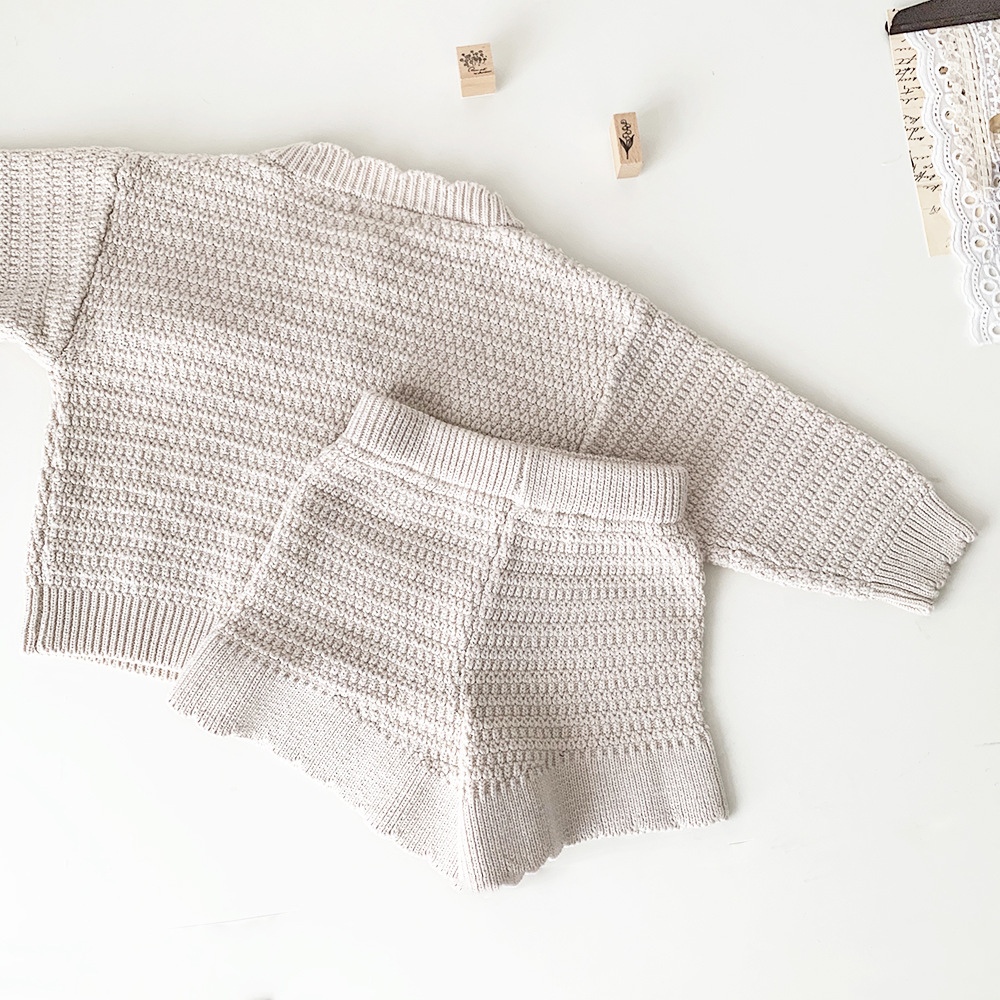 Baby Toddler Girl Cardigan and Skirt Knitting Set