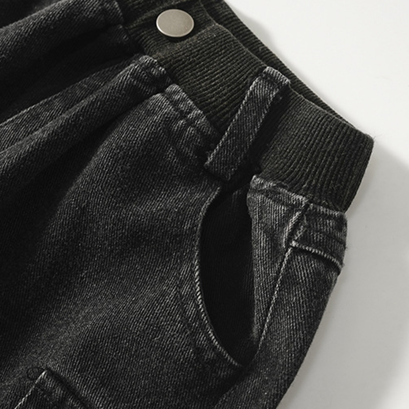 Toddler Boy Big Pocket Black Casual Pants