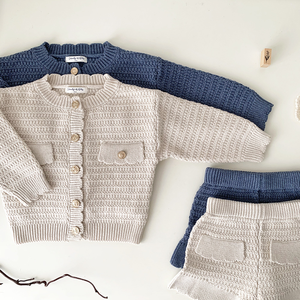 Baby Toddler Girl Cardigan and Skirt Knitting Set