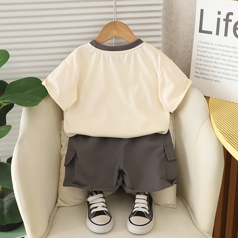 Baby Toddler 2-Piece Bear Stripe Polo Shirt Set