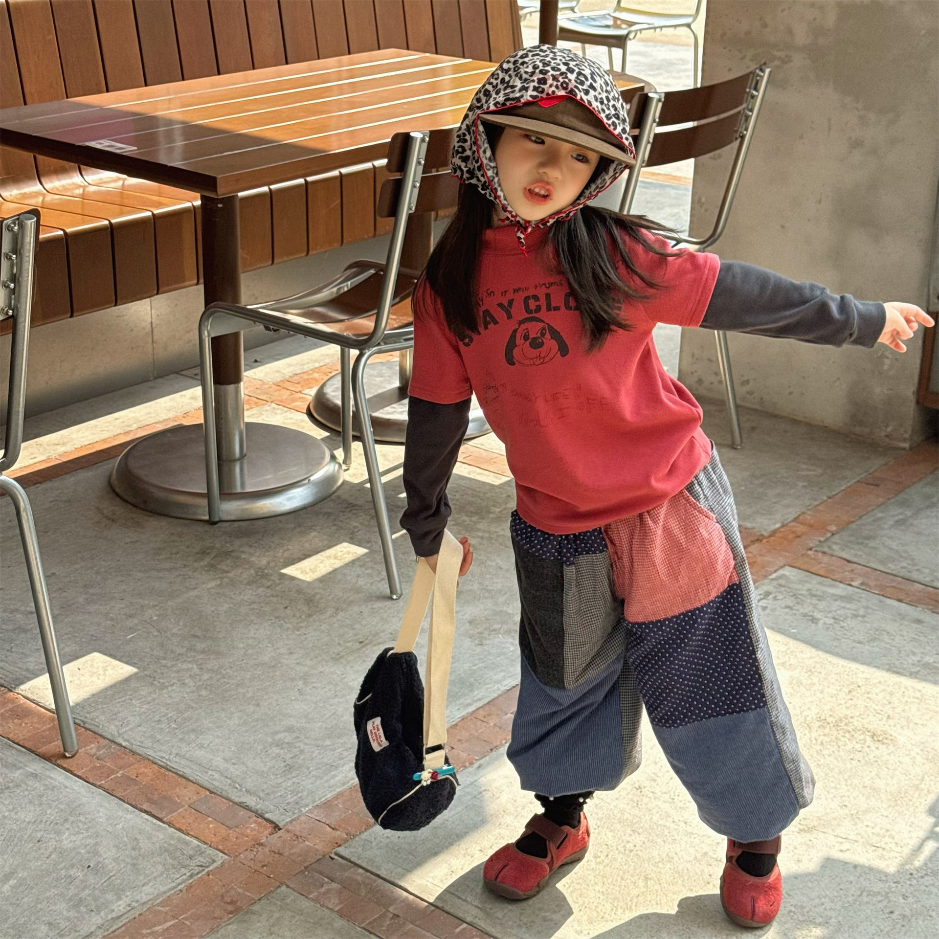 Kids Warm Patchwork Casual Pants