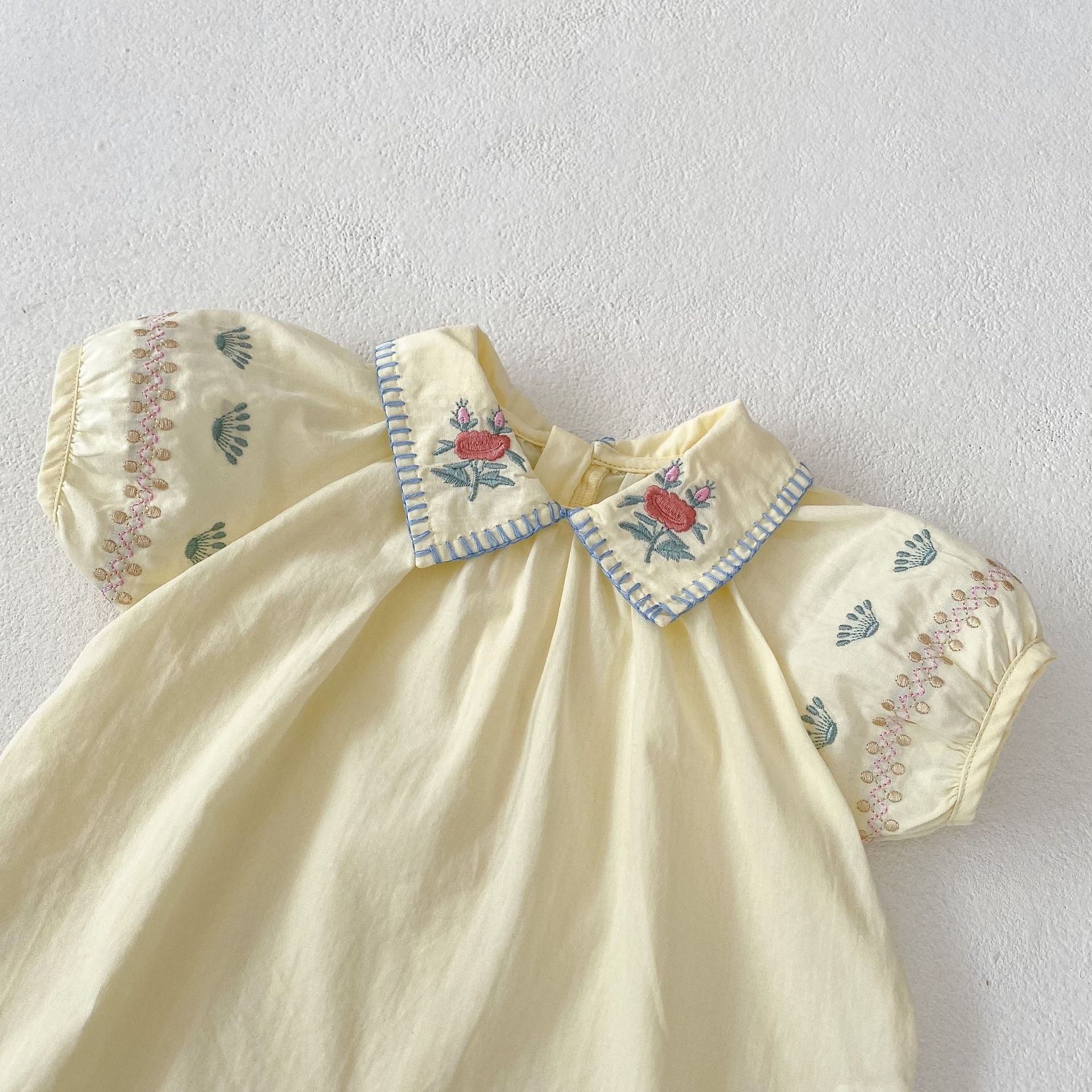 Baby 2-Piece Embroidered Flower Rustic Apricot Set
