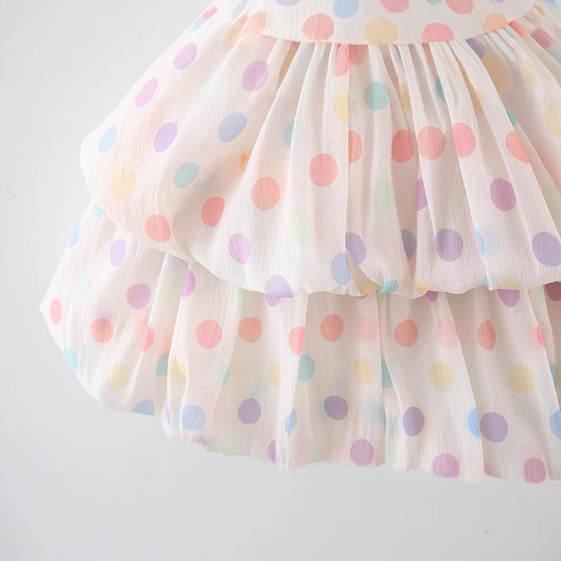 Baby Polka Dot Colorful Gauze Dress