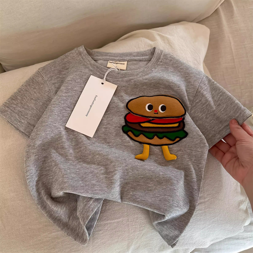 Boy 3D Hamburger Smile Face T-shirt