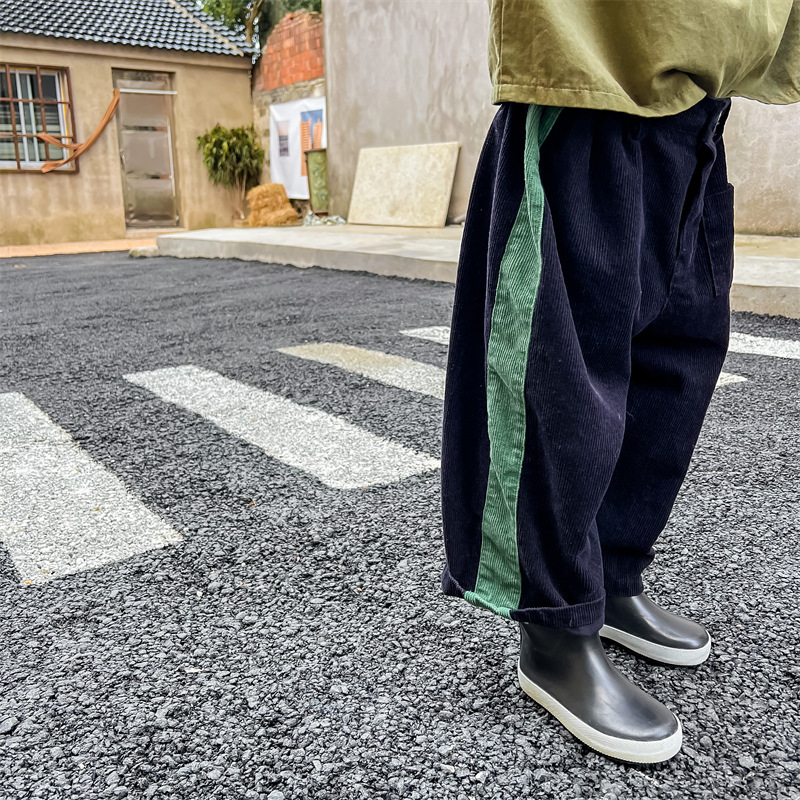 Kid Boy Contrast Corduroy Pants