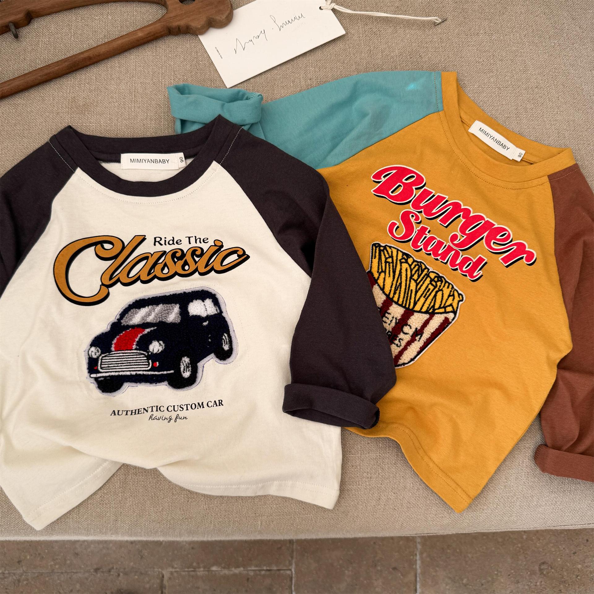 Toddler Pizza French Fries Car Embroidery Sweatshirt