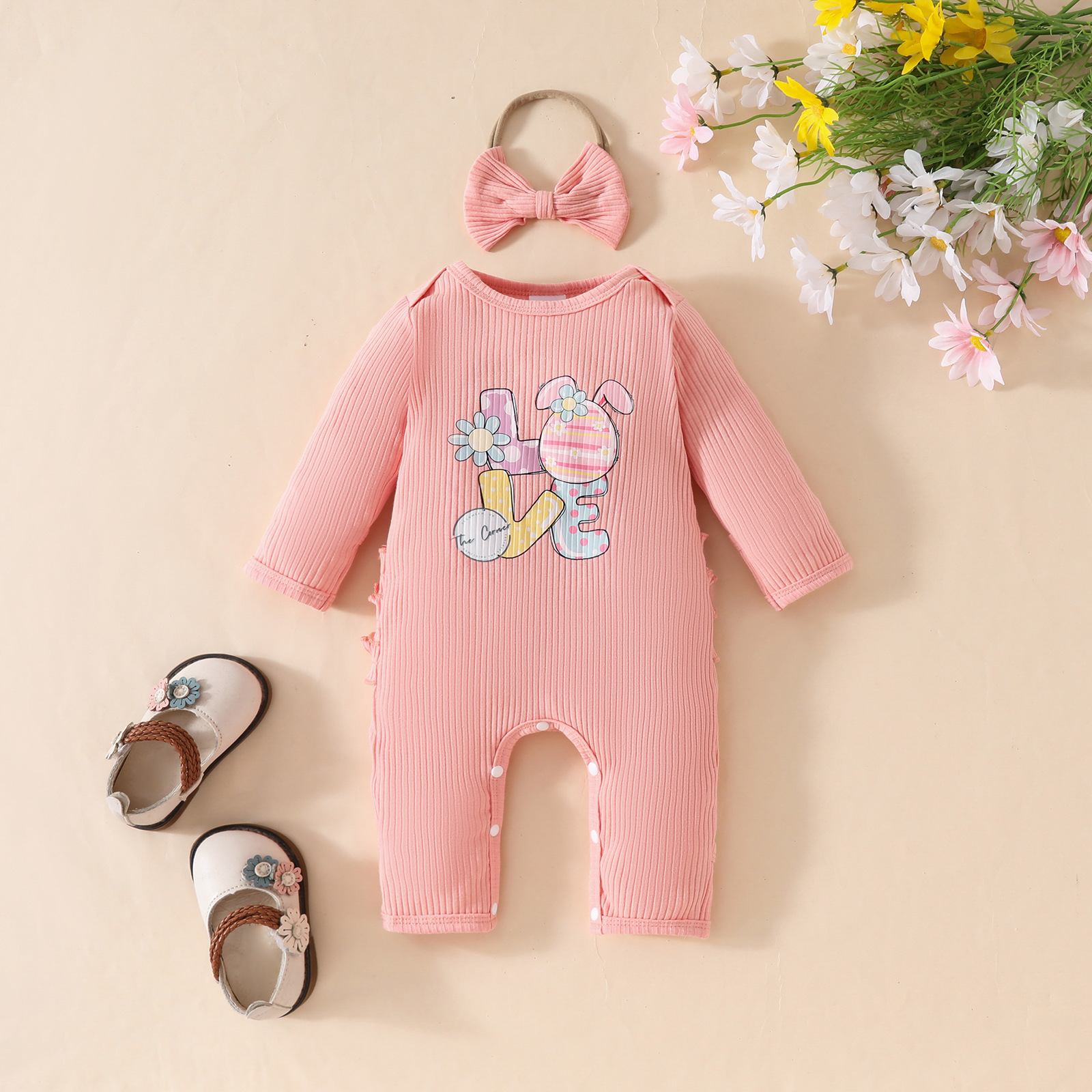 Baby Newborn Carrot Embroidery Onesie