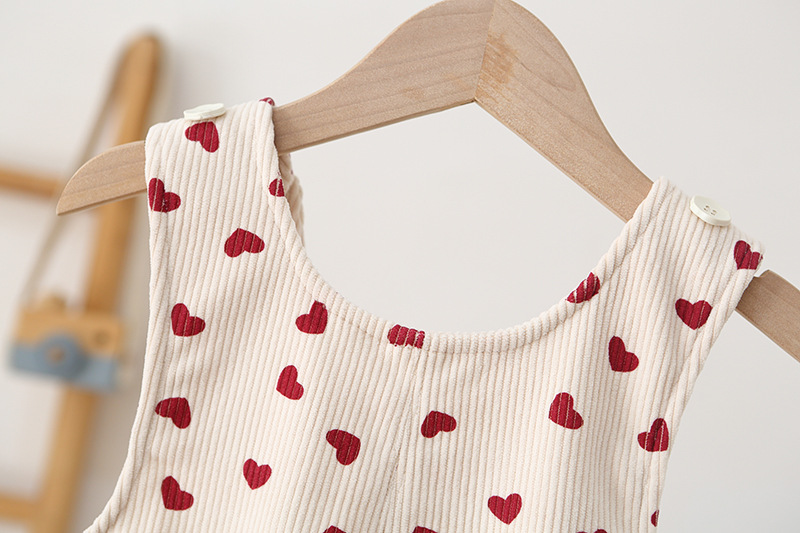 Baby Kid Heart Corduroy Overalls